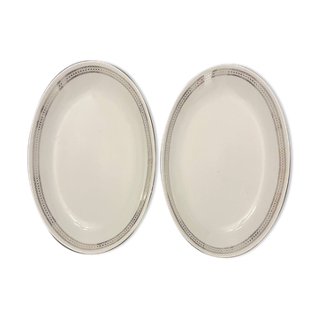 2 plats ovales en porcelaine