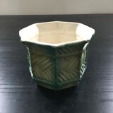 Barbotine planter with cane decor