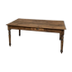 Antique farm table from the 1950s, with 3 drawers and turned legs