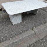 Vintage white Carrara marble coffee table