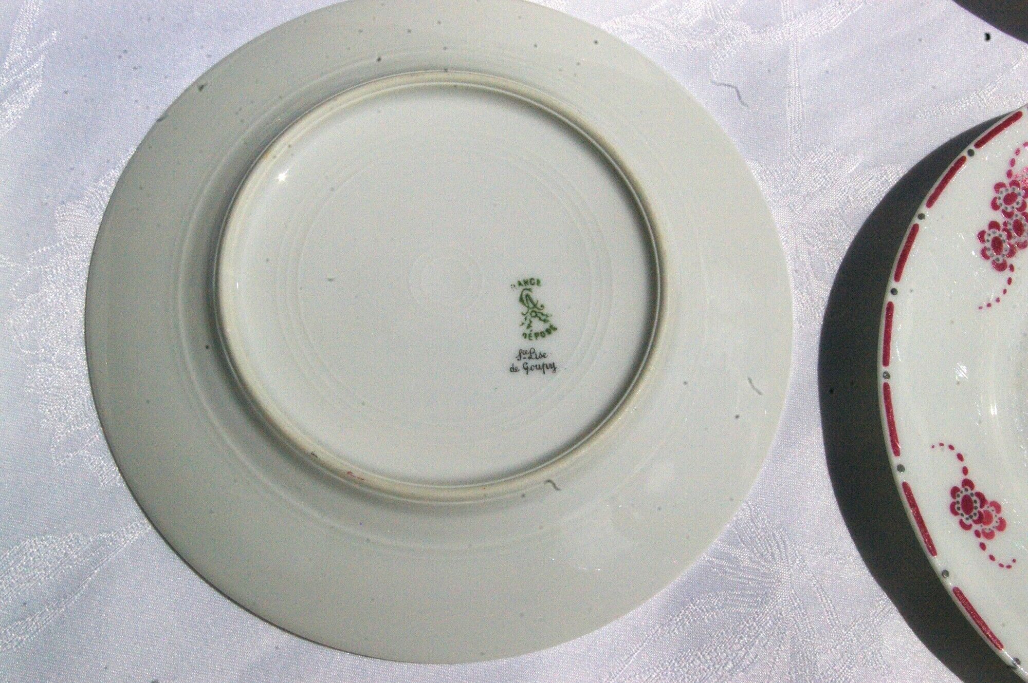 9 Dessert Plates in Limoges Art Deco Porcelain Lise de Goupy