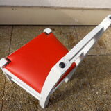 Chaise enfant skaï rouge restaurée