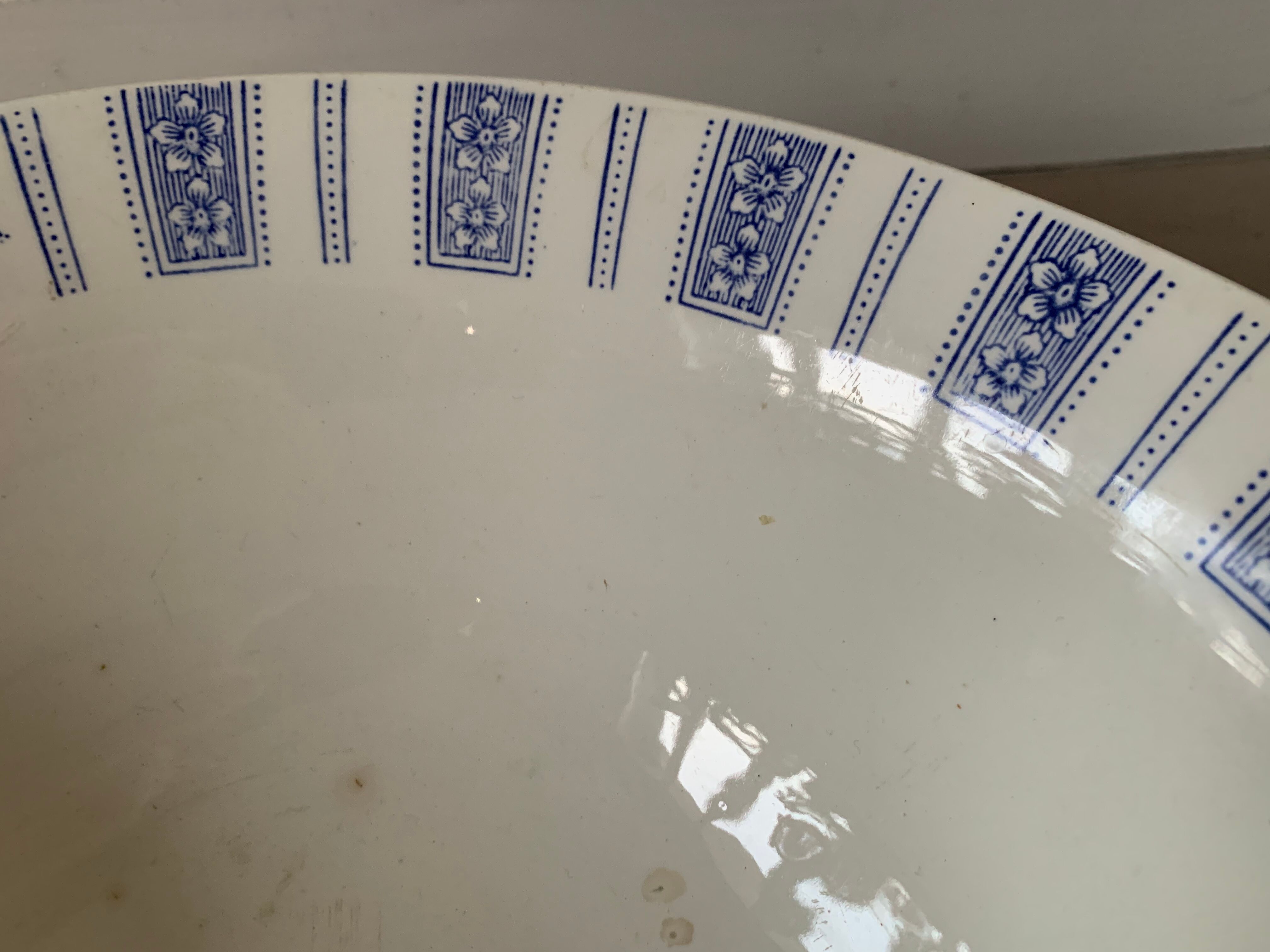 Antique ceramic salad bowl from the Gien factory