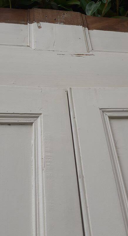 Pair of 19th-century cupboard doors and their frame (1st), woodwork