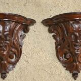 Pair of Small Oak Wall Consoles