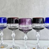 Collection of 5 lead crystal glasses "Austen Bodenmais", coloured glass