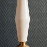 Vintage Table Lamp in White Marble and Brass
