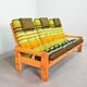 Rainbow Color Yngve Ekstrom Pinewood 3-Seat Dymling Sofa for Swedese 1970s
