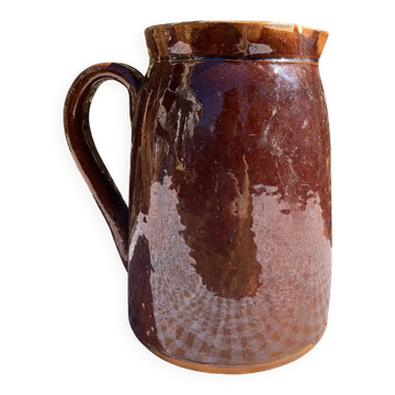 Pichet ancien en terre cuite émaillée