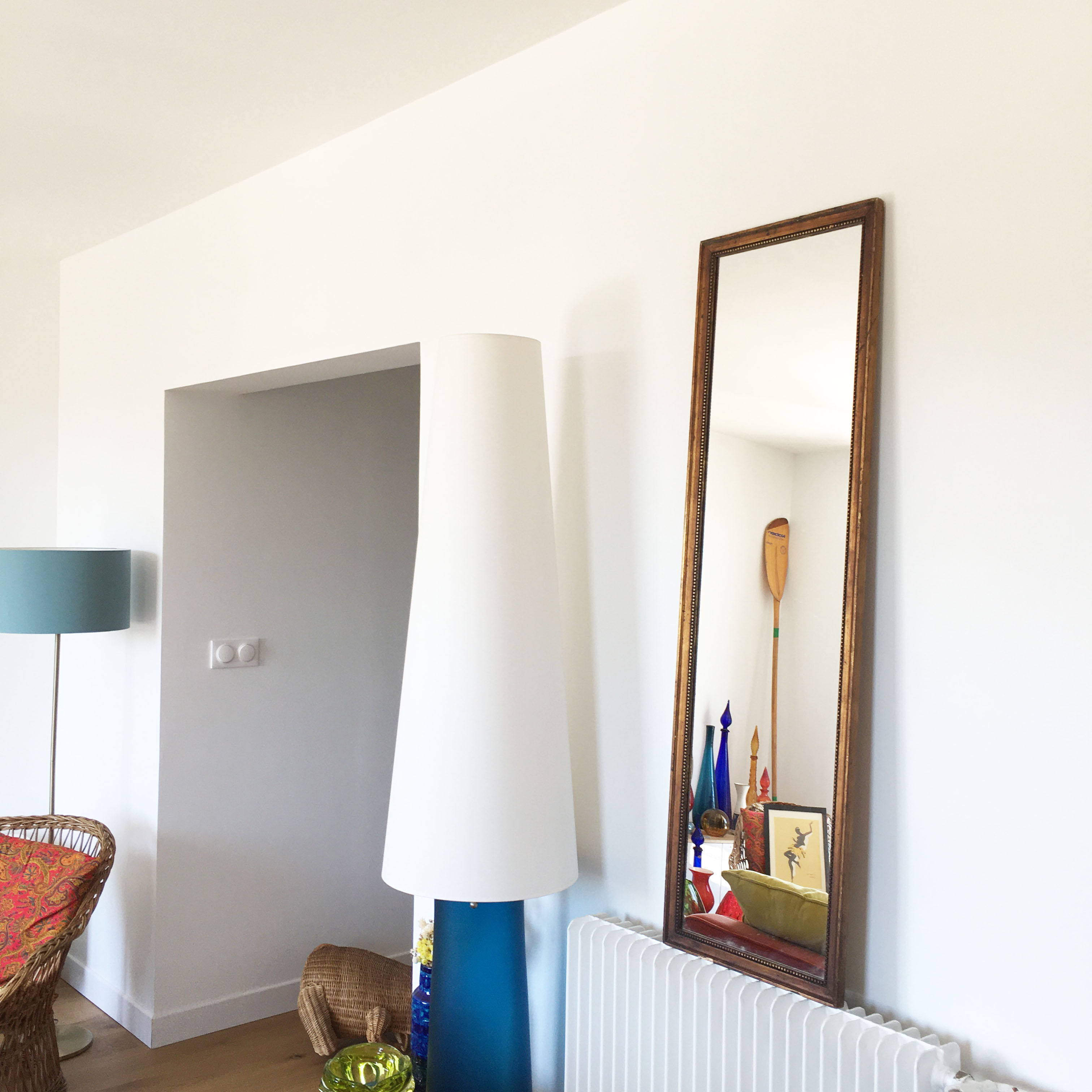 Gilded mirror in old wood - 116x35cm