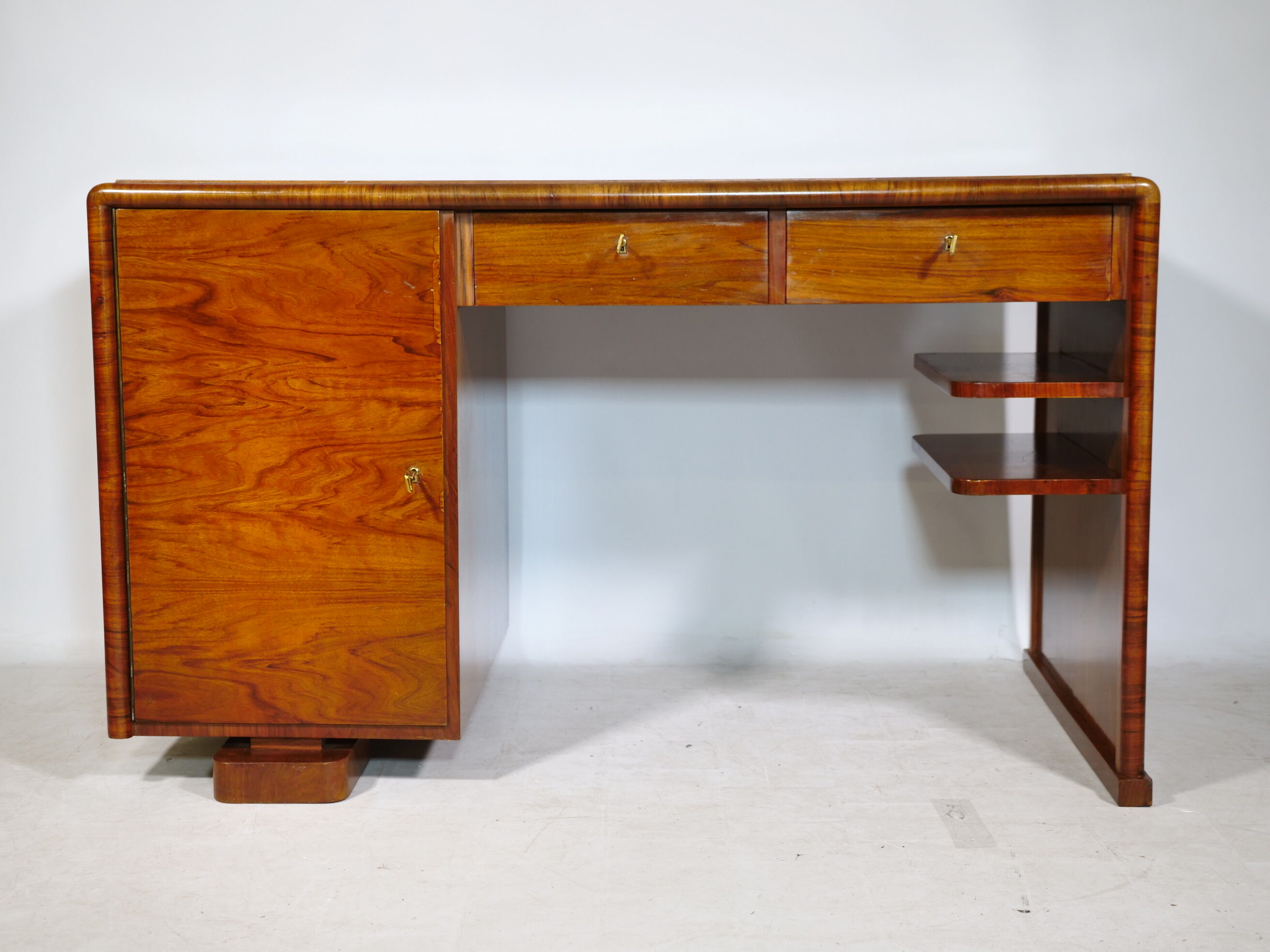 Art Deco Walnut Desk, 1920s