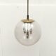 Large glass and brass planet ball pendant lamp from the mid-century German space age, 1960s.