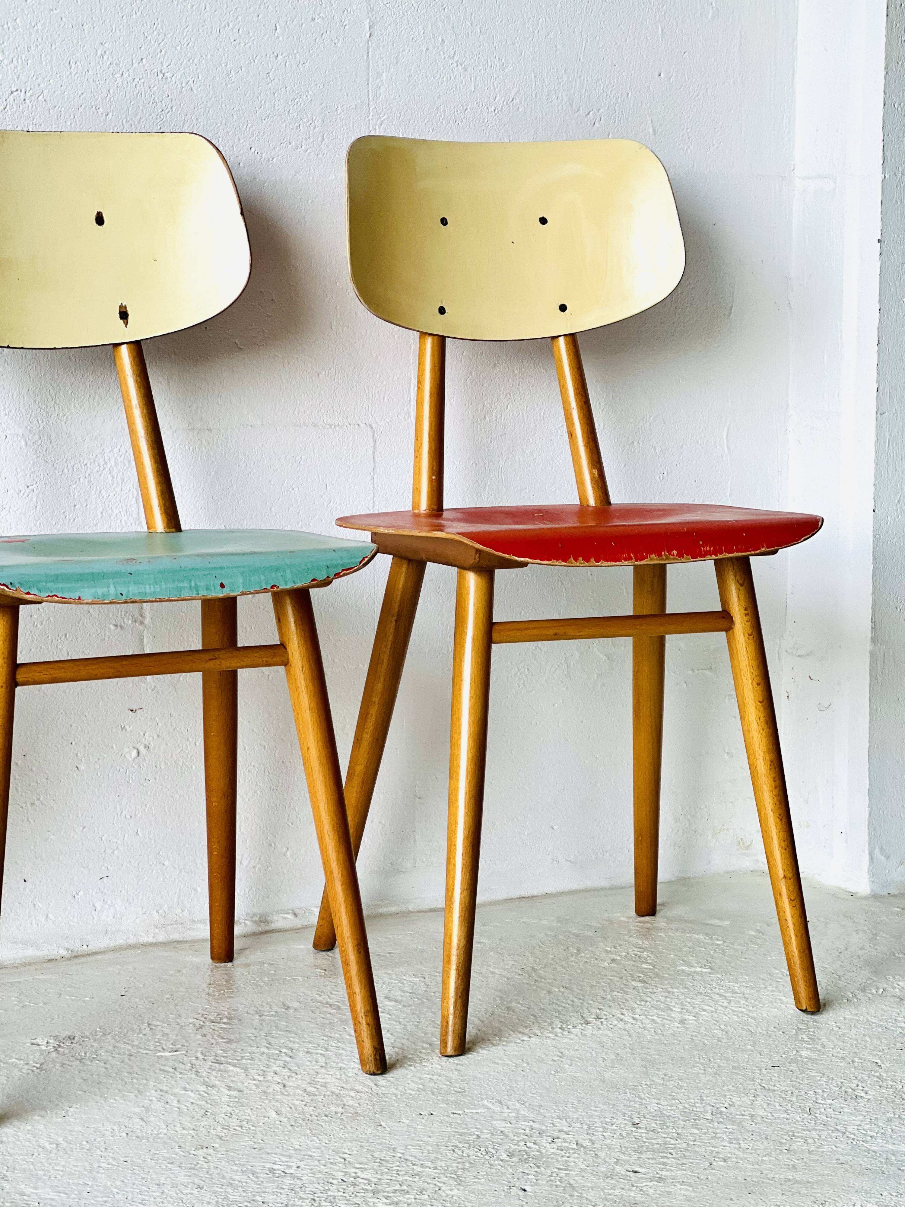 4 chaises Ton, 1960