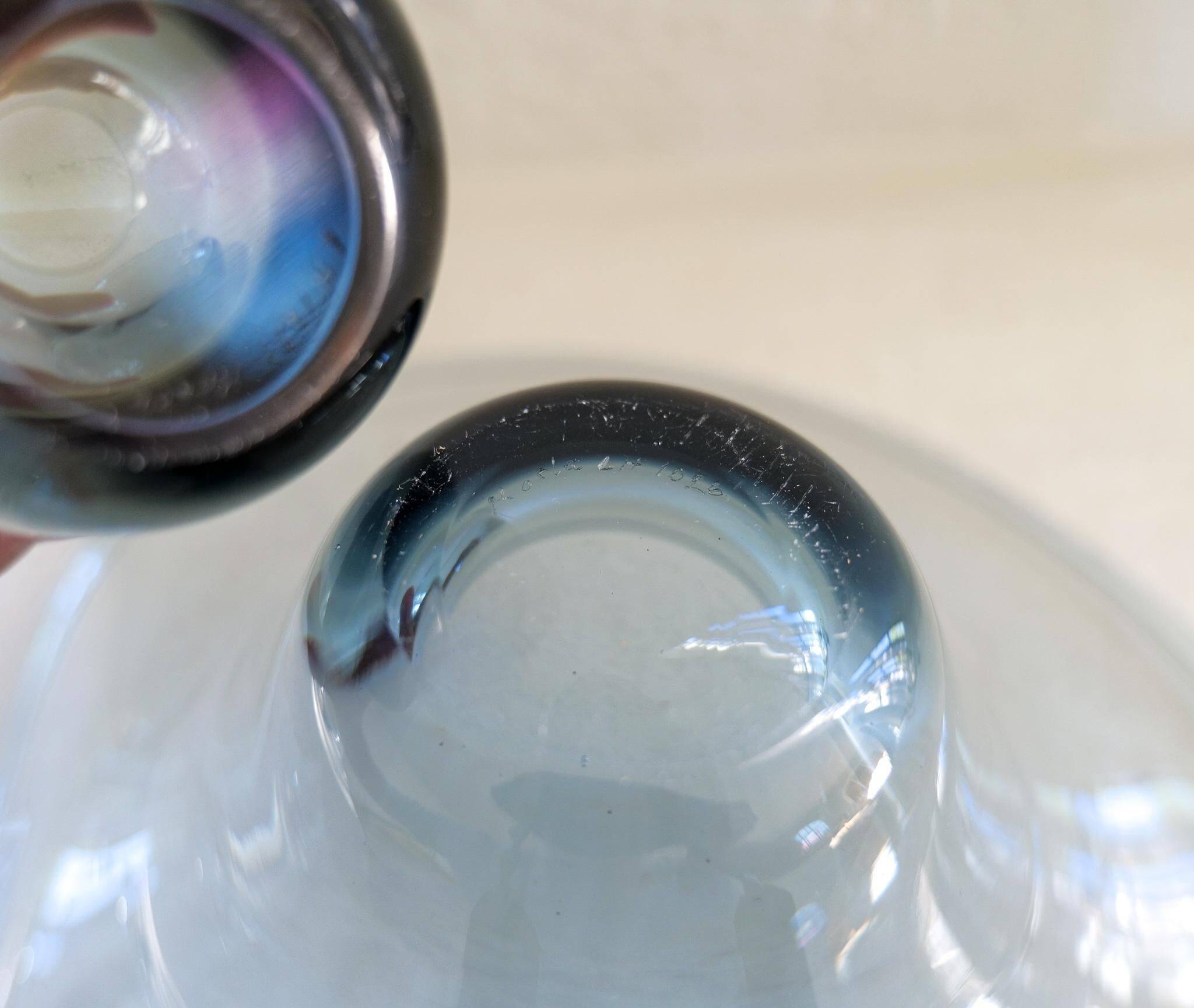 Mid-century collection of 4 sculptural pieces by Kosta Vicke Lindstrand, Sweden, 1950s.