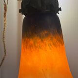 Lampe de notaire réglable Tulipe verre marmoréen 1900
