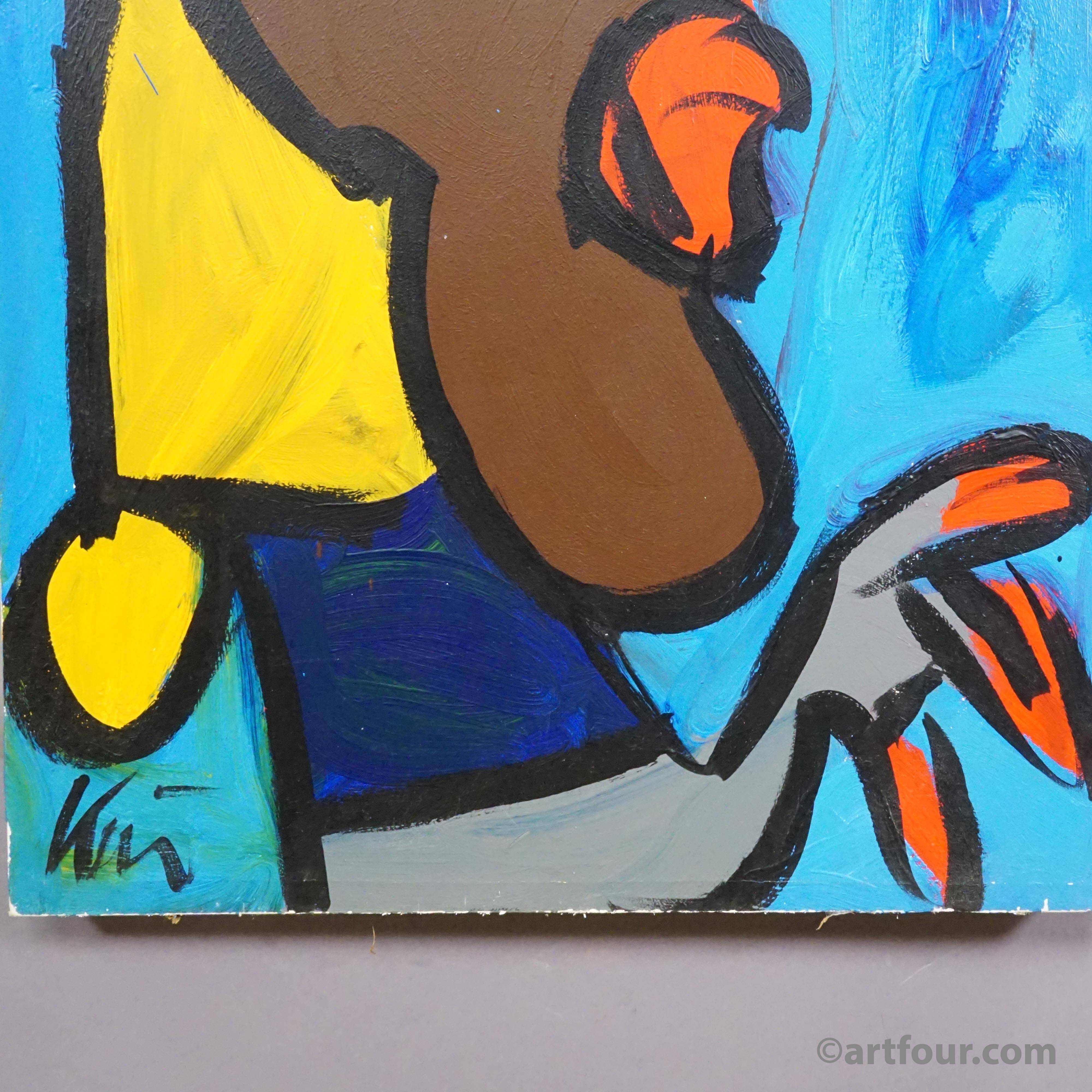 Abstract oil painting from the 20th century by Peter Robert Keil, Germany.