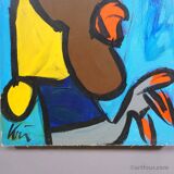 Abstract oil painting from the 20th century by Peter Robert Keil, Germany.