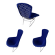 Vintage Knoll armchair – Bertoia model – cobalt blue