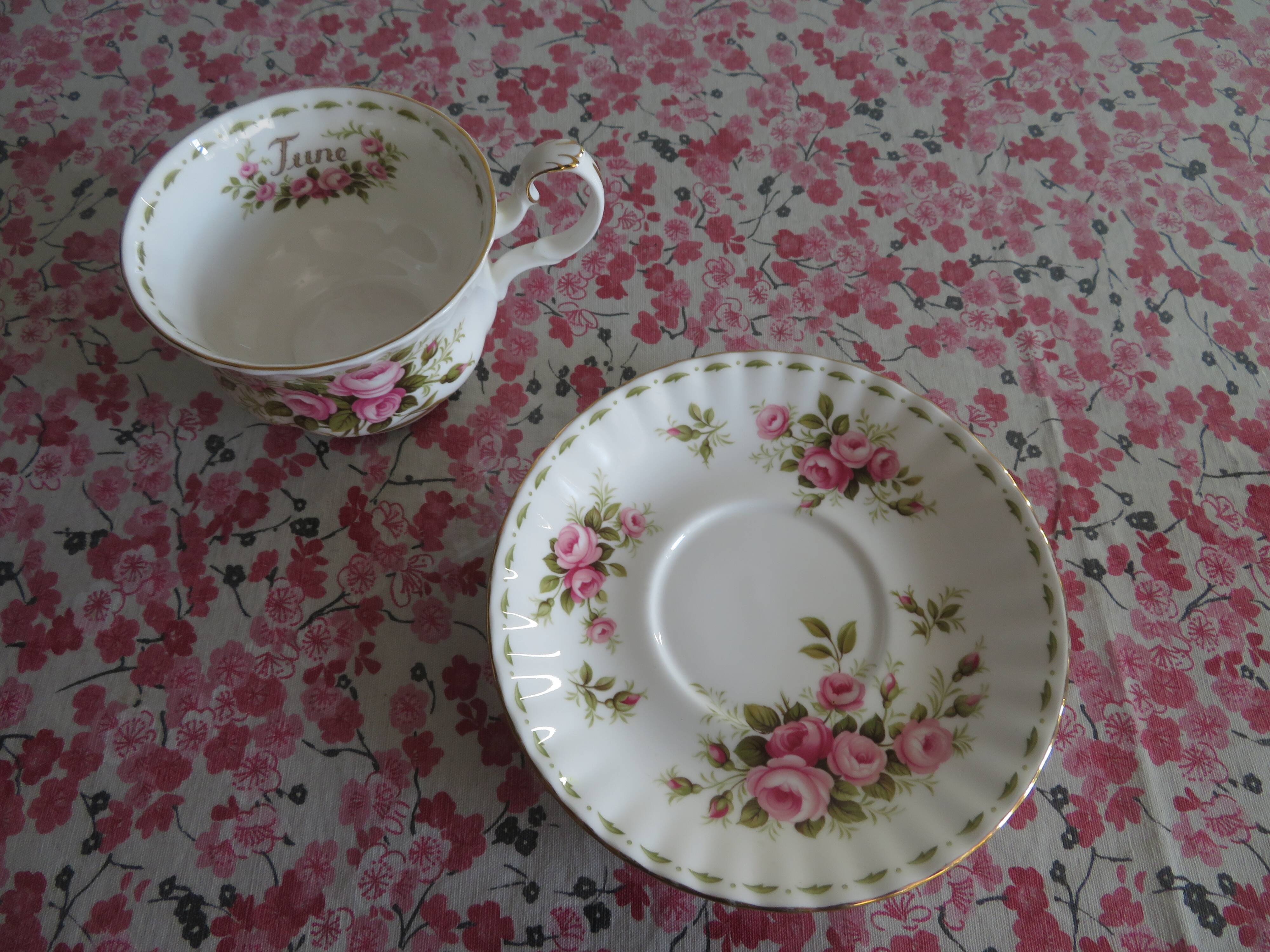 Royal Albert Porcelain Cup and Saucer (June)