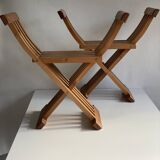 Pair of Teak Curule Armchairs