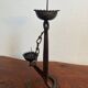 Bougeoir chandelier double Brutaliste fer forgé