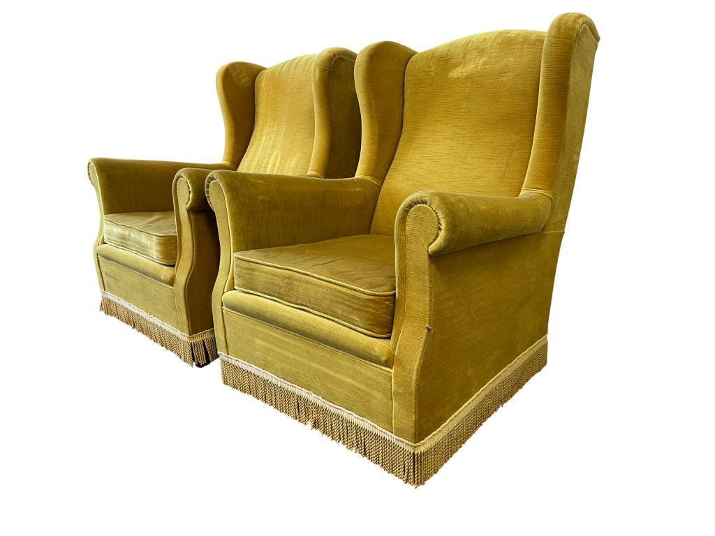 Set of 2 vintage club chairs / armchairs / individual armchairs