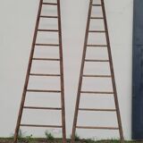 Double ladder for market gardening, fruit harvest, old wooden picking - 3m65