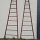 Double ladder for market gardening, fruit harvest, old wooden picking - 3m65