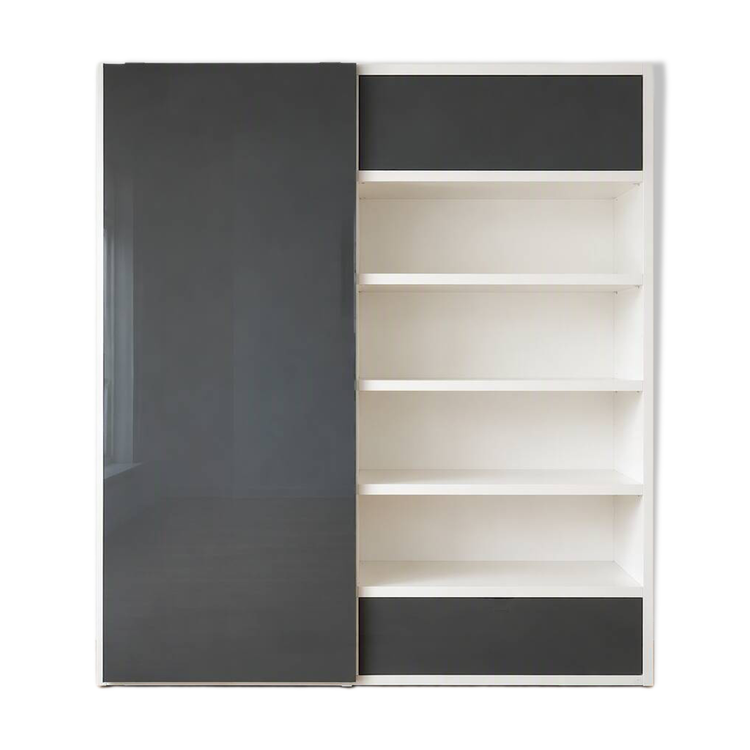Ligne Roset Square Library - white lacquered with enamelled glass door