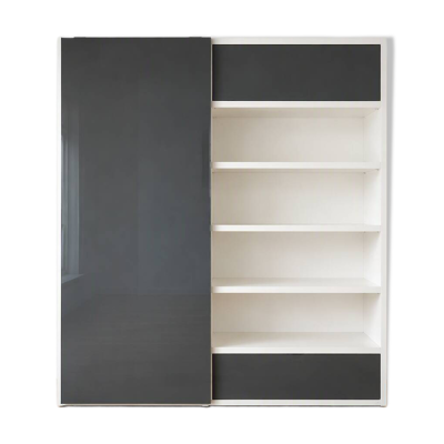 Bibliothèque Ligne Roset Square - laquée blanche et porte en verre émaillée