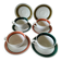 Ensemble de 4 grandes tasses vintage et 6 sous-tasses graphiques