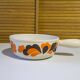 Enamelled cast iron fondue pot with 70's Le Creuset pattern