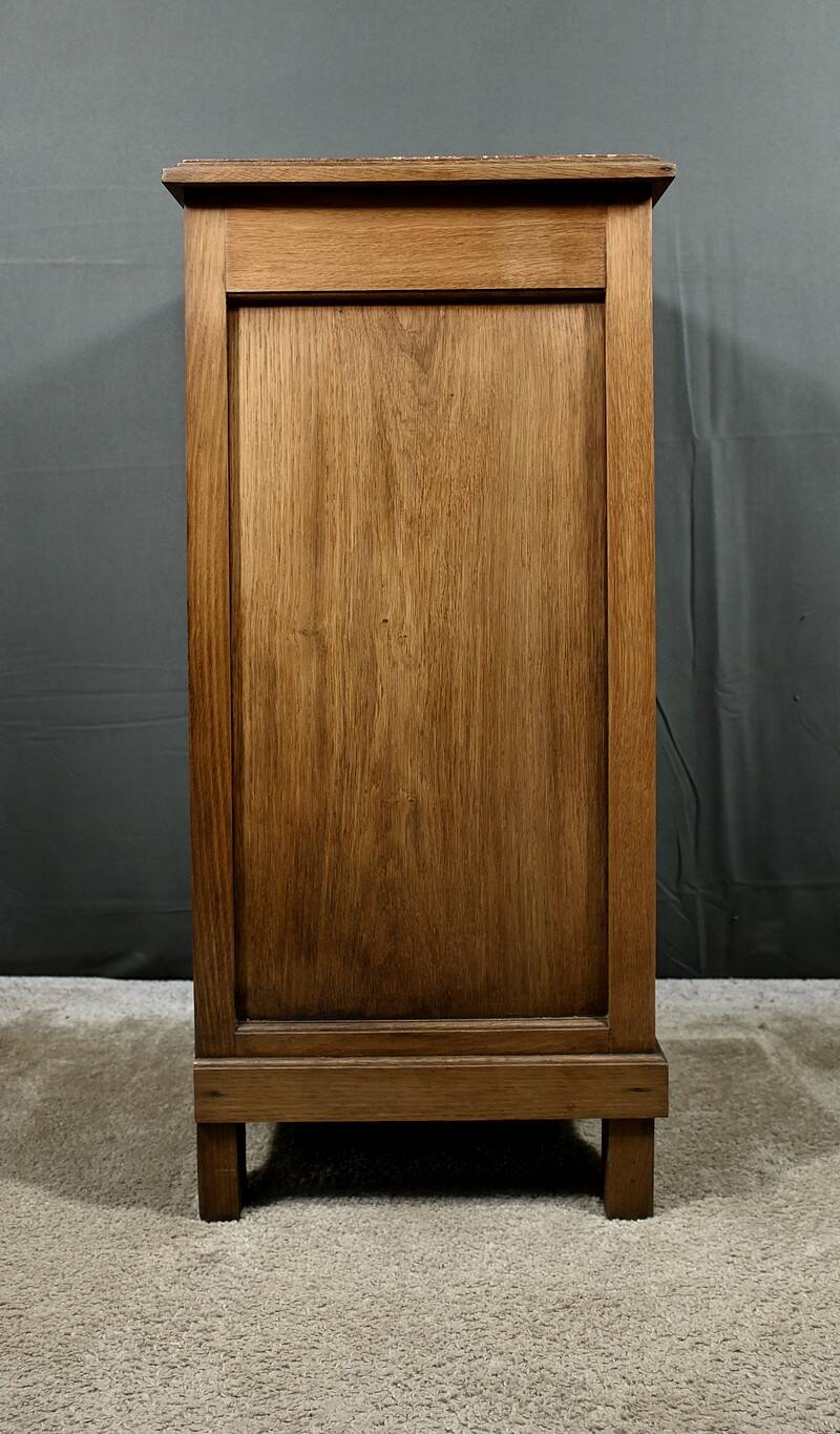 Living Room or Nightstand Table in Oak and Marble, Art Deco – 1930