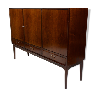 Vintage Danish Sideboard Mahogany Bookcase Highboard