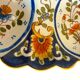 Dish, egg server in hand-painted earthenware, signed Geo Martel