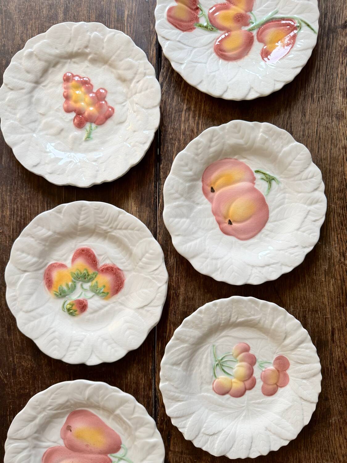 Vintage white slip plates