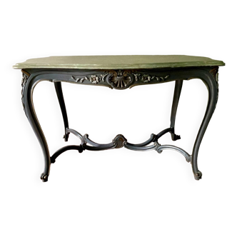 Table en chêne sculptée peinte style Louis XV