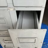Set of 3 industrial lockers with 2 stackable drawers