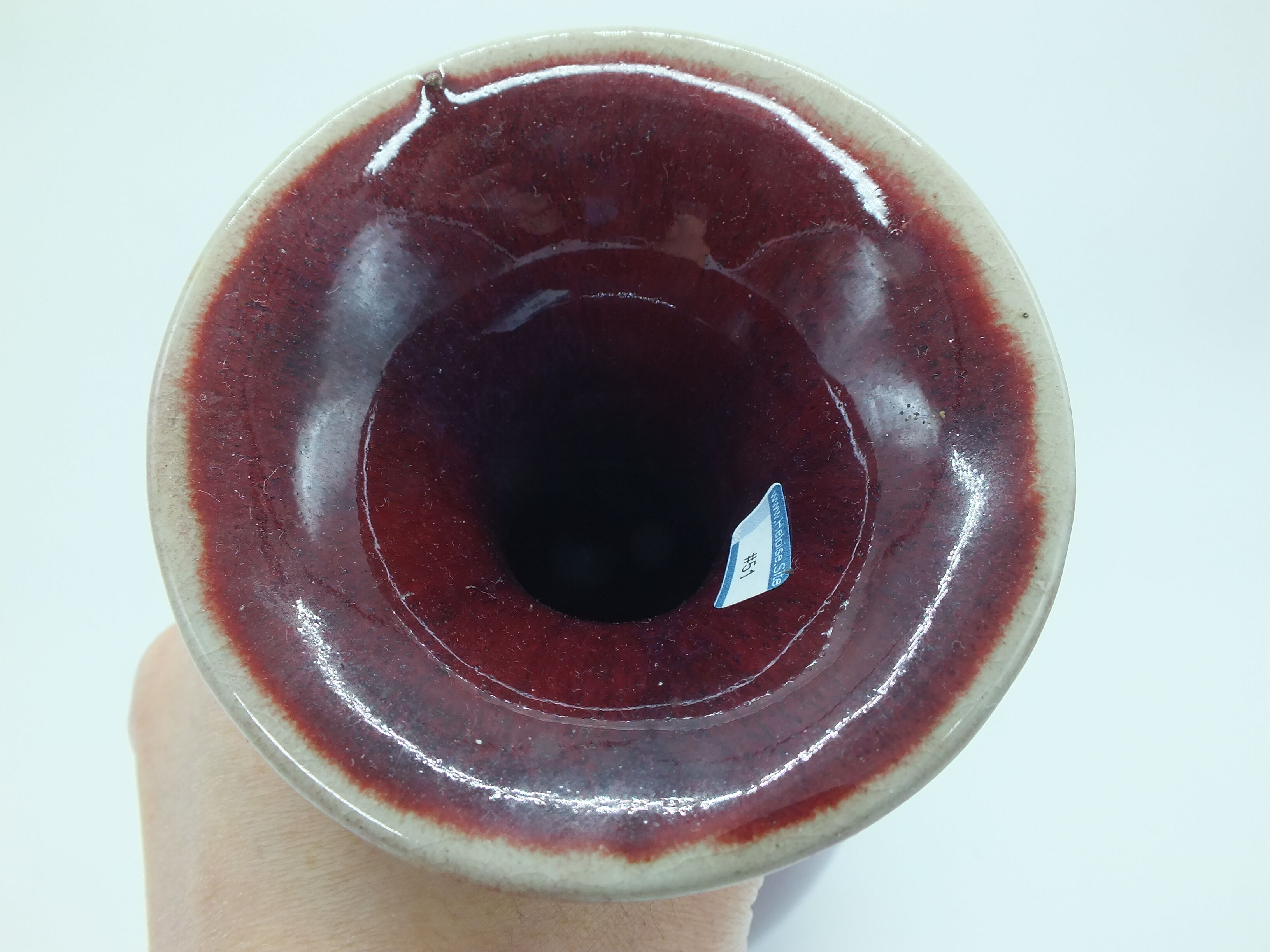 Vase China ceramic ox blood H. 32cm