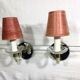Pair of glass and mirror sconces