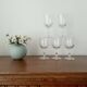 Chiseled stemware, set of 5 vintage water glasses