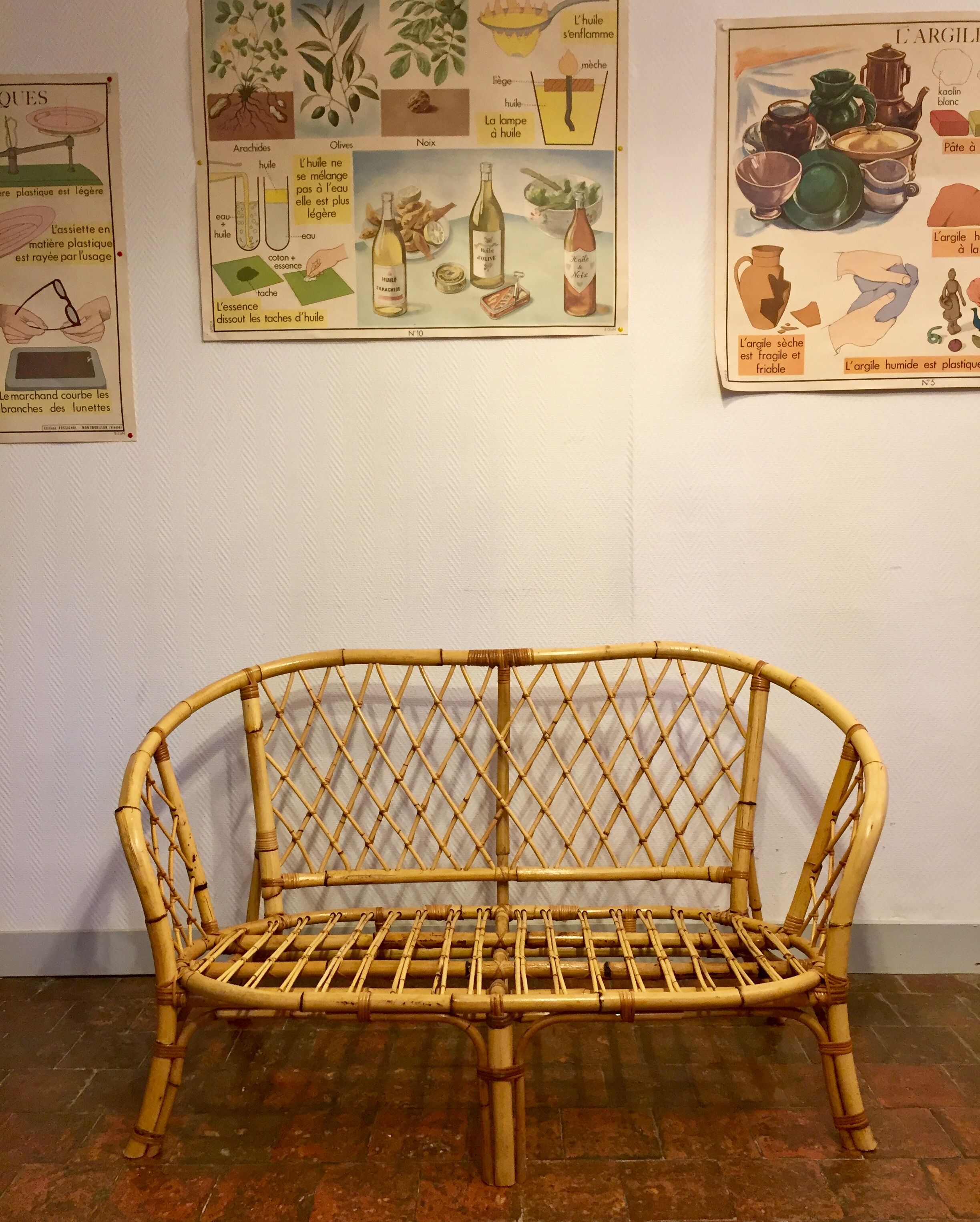 Rattan bench