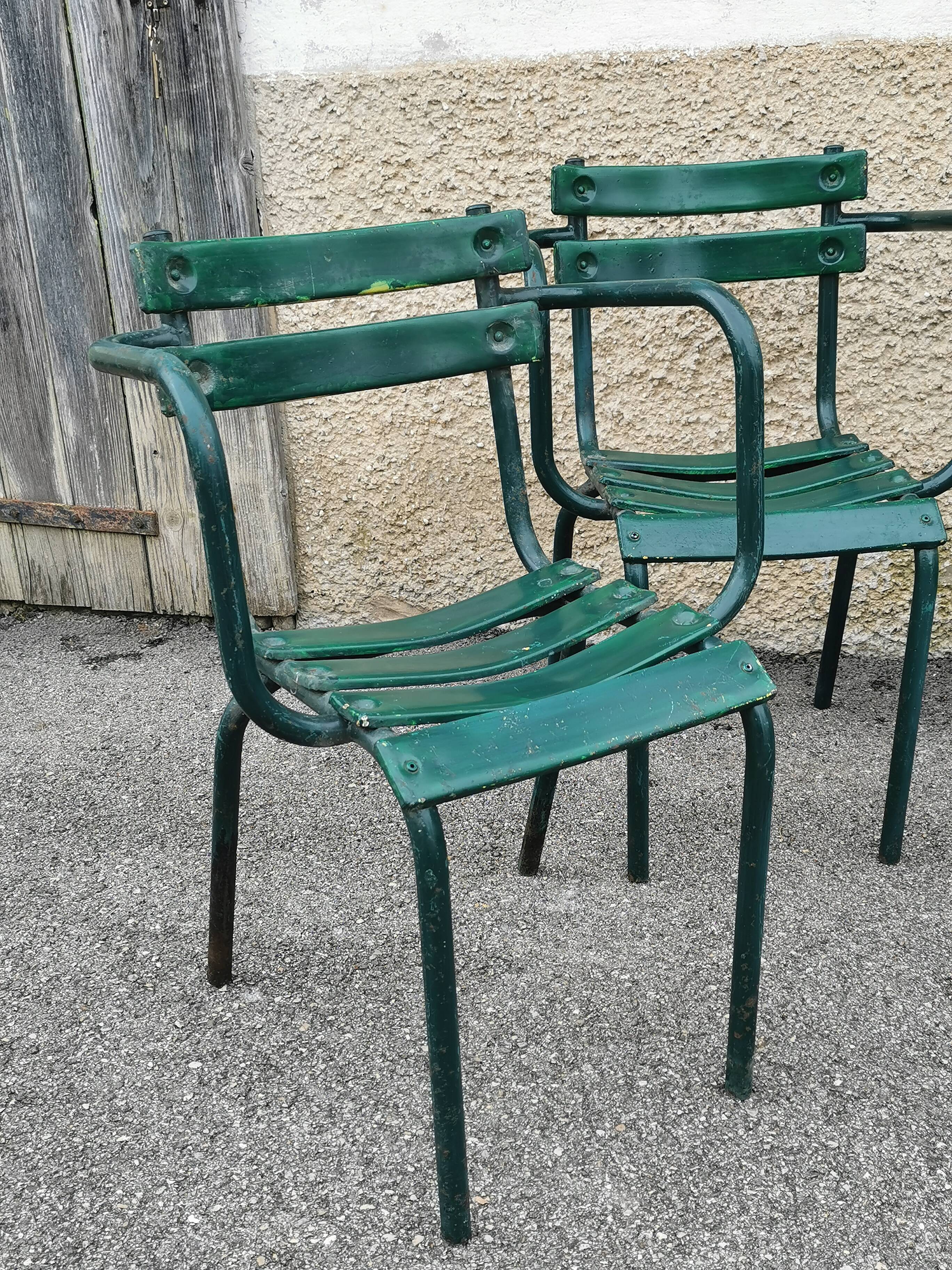 Series of 4 garden chairs