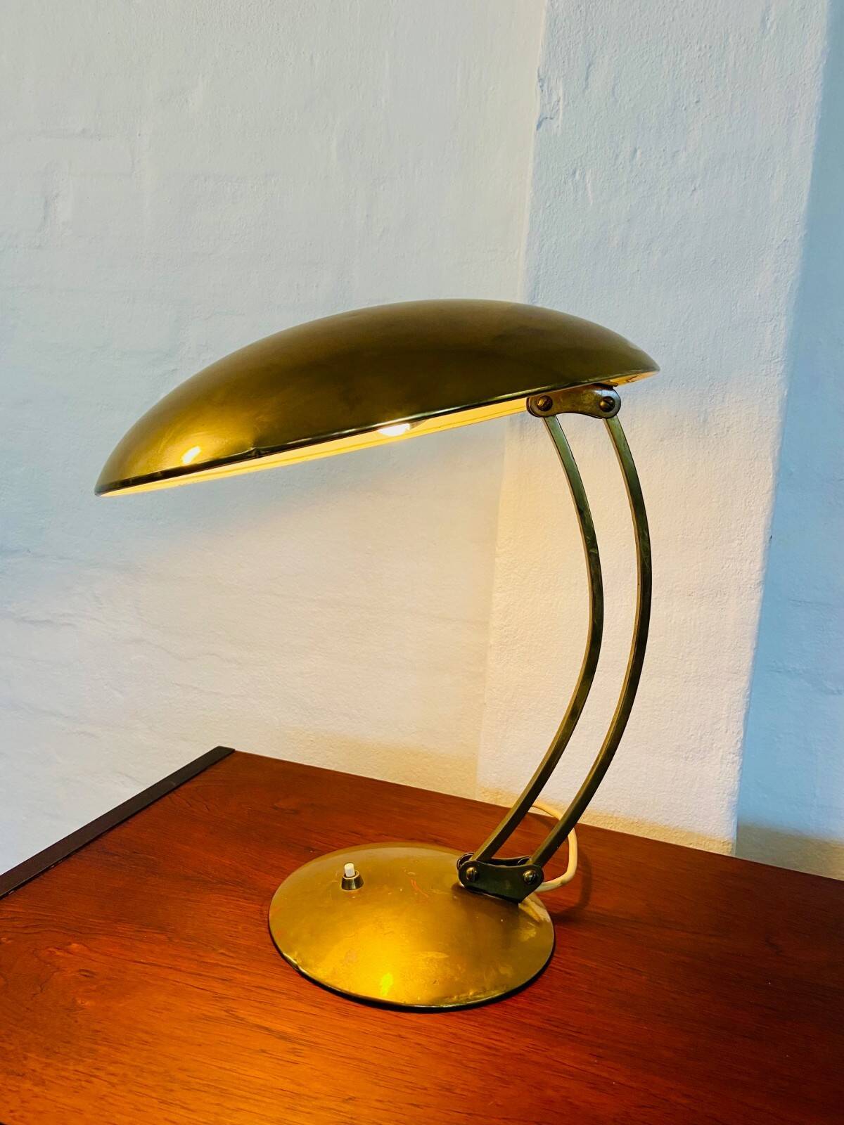Vintage modernist Kaiser Dell brass lamp 1960s