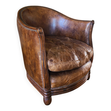 Fauteuil club en cuir