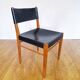 Set of 4 oak and leather chairs