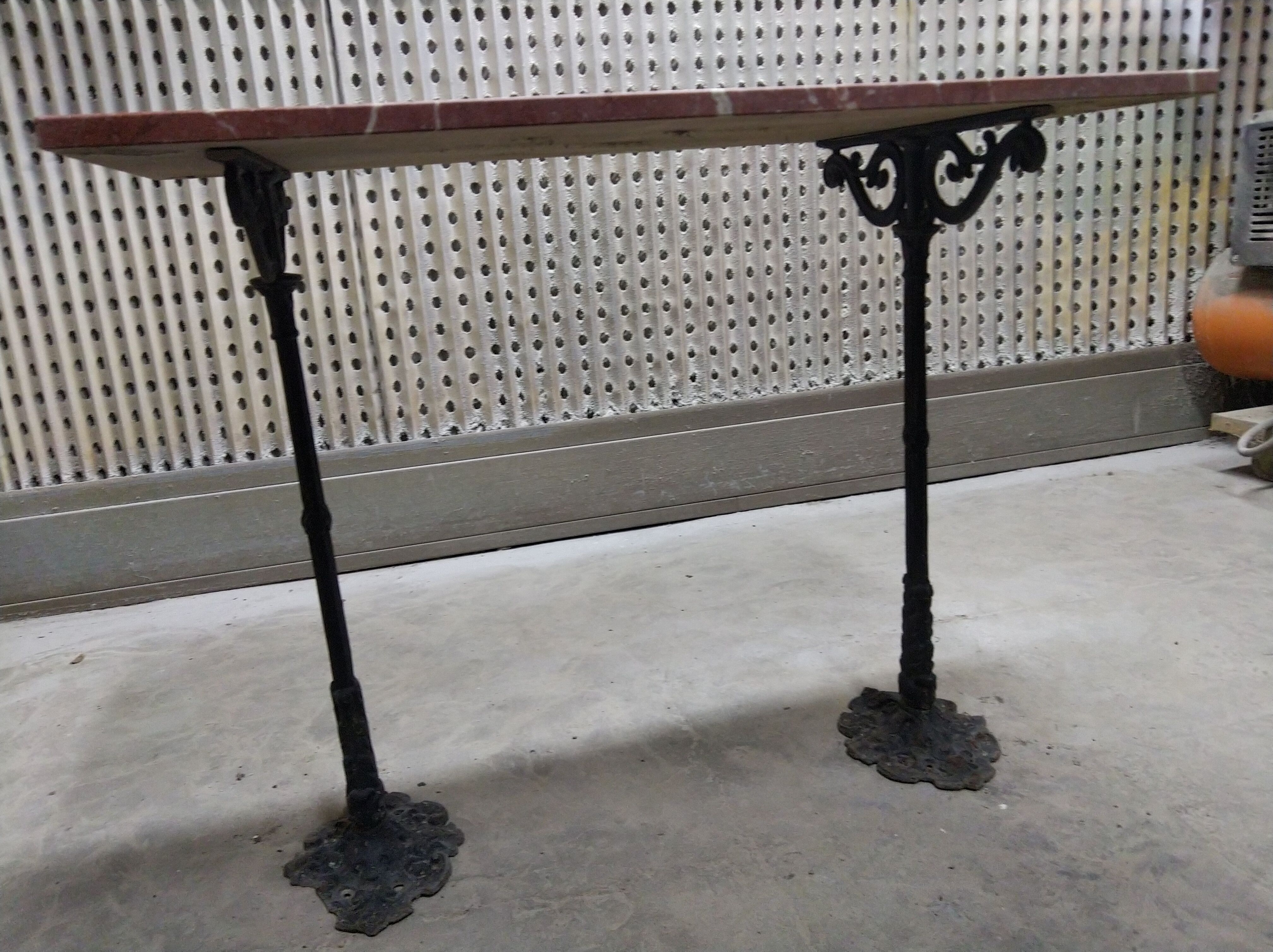 Cast iron and marble peddler's table