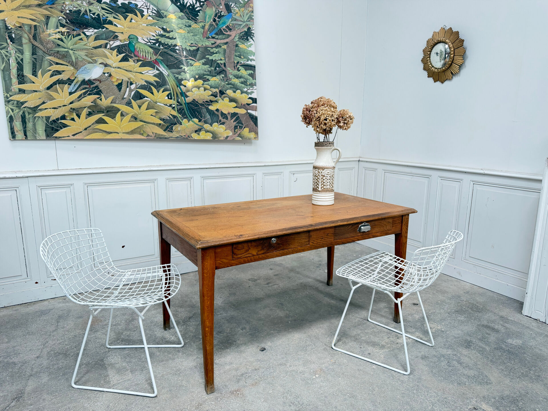Old small farmhouse table from the 1930s.