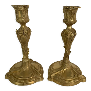 Paire de bougeoirs en