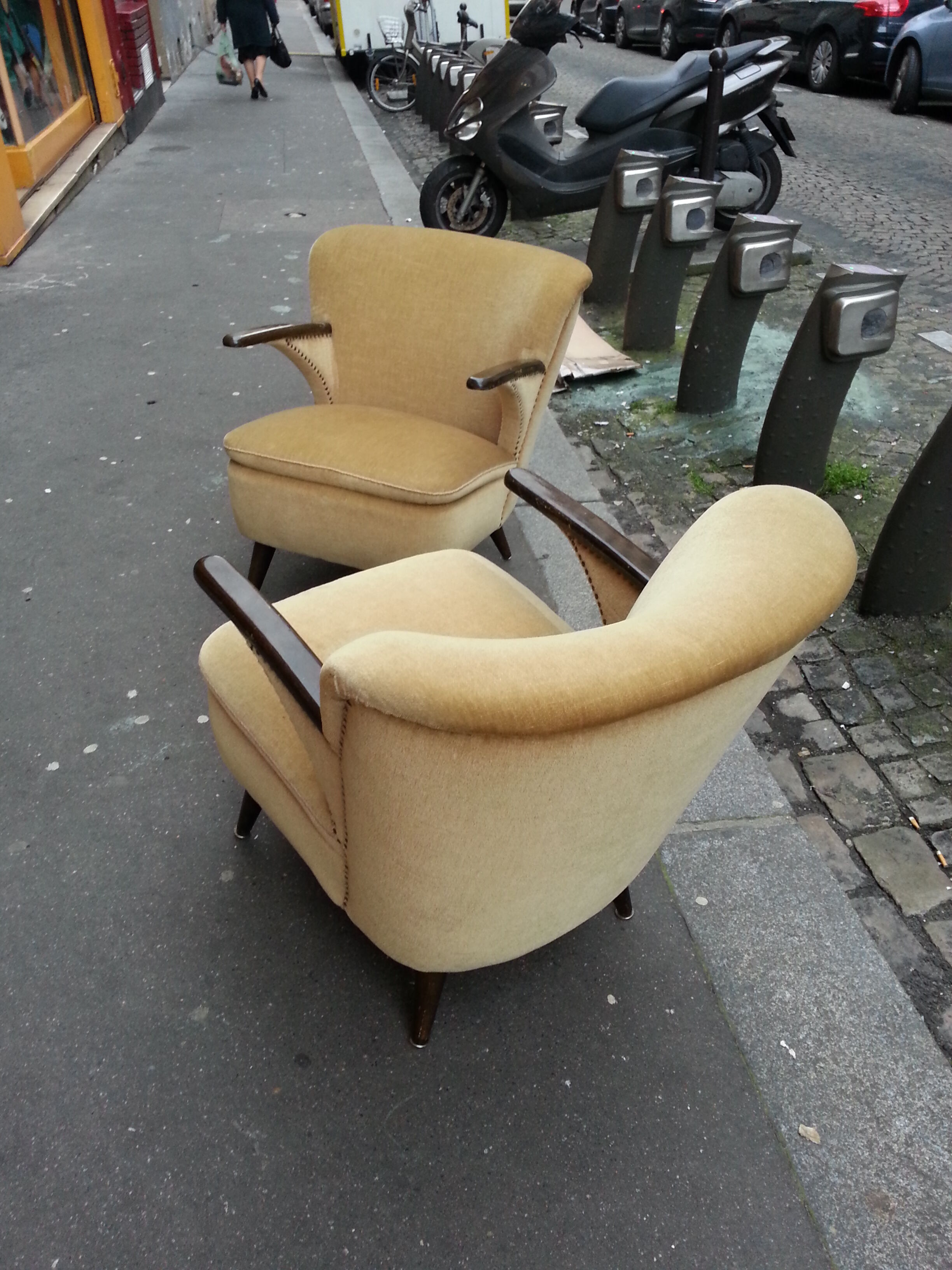 1/2 chairs cocktail Scandinavian vintage 50/60s restored